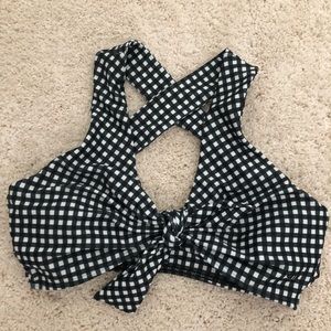 TOP ONLY Albion fit Black check top knot XS